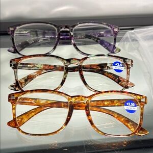Lot of Three 3.50 CE lightly Tinted Reader Eyeglasses